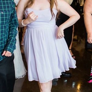 Strapless Pleated Tulle Bridesmaid Dress